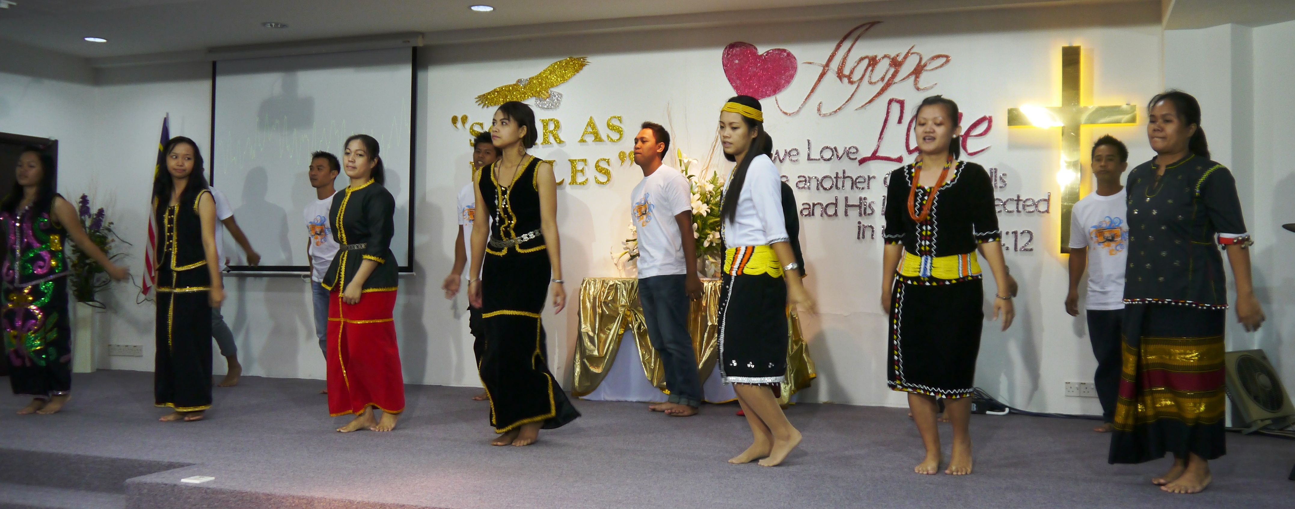 Members of the Bahasa Malaysia Congregation representing the many cultures of Sabah & Sarawak
